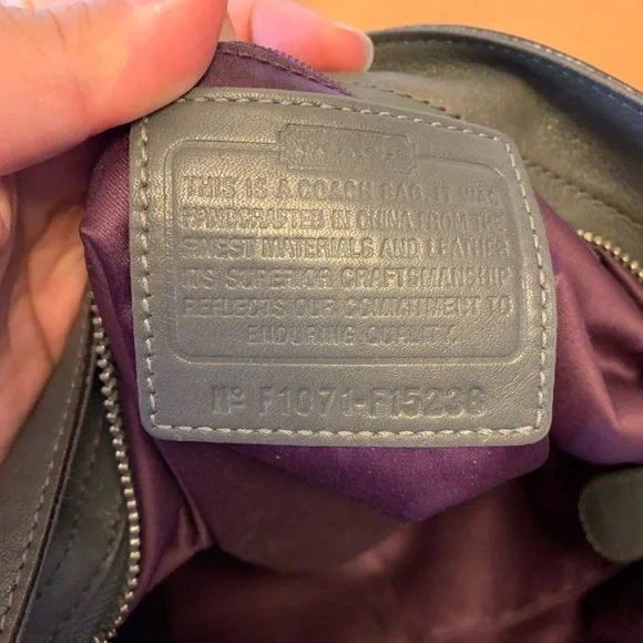 Gray Embellished Coach Shoulder Bag - Picture 7 of 9